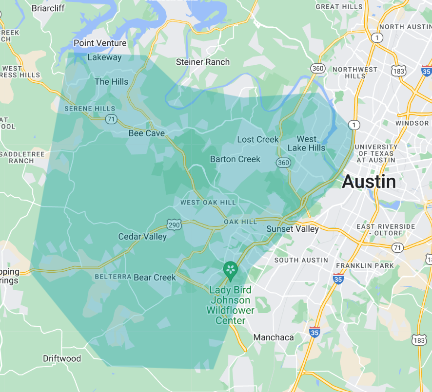 Loopers Map Lawn Fertilization & Weed Control in West Austin, Lakeway & Bee Cave ...